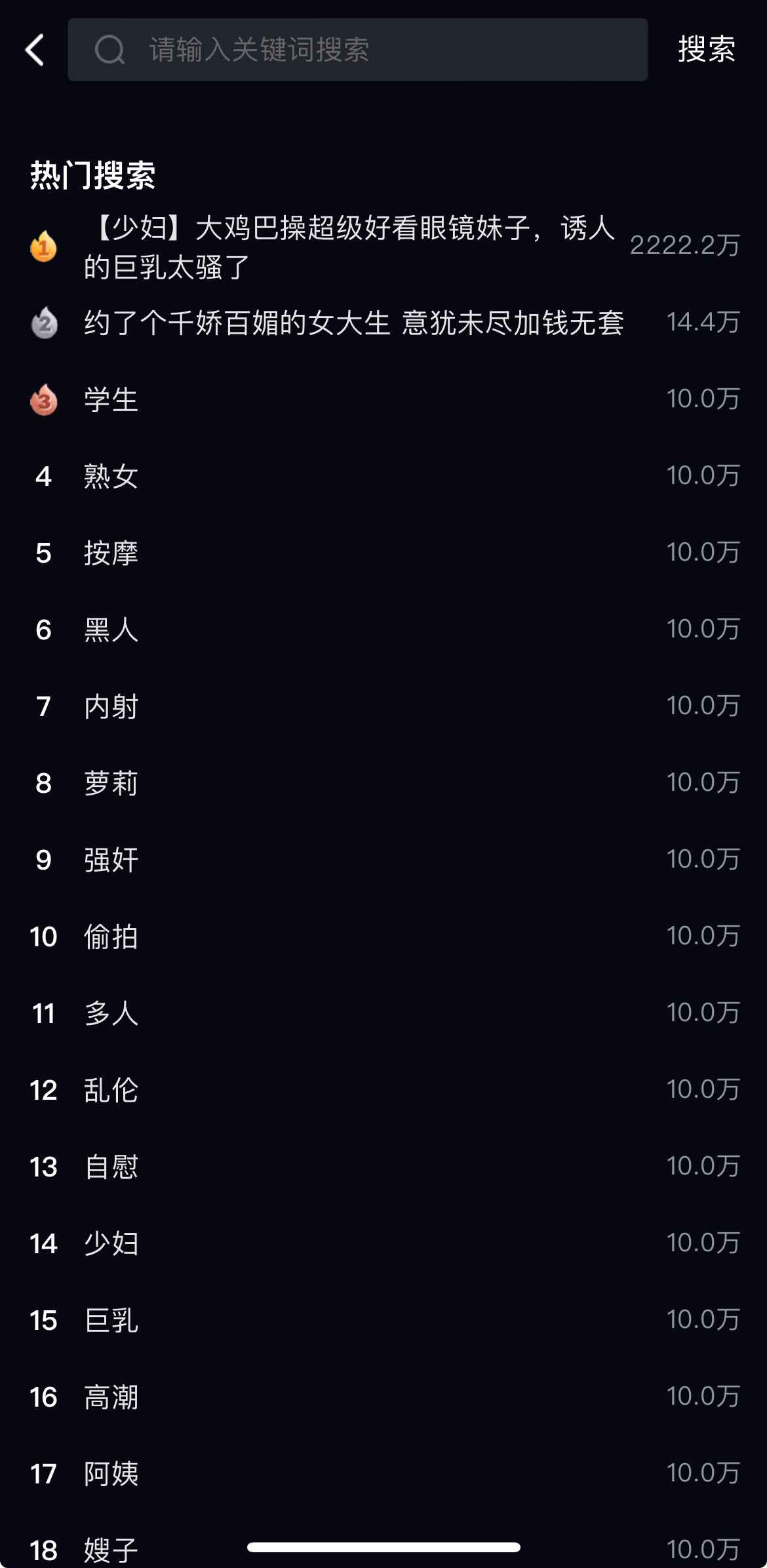 91PORN APP搜索功能界面